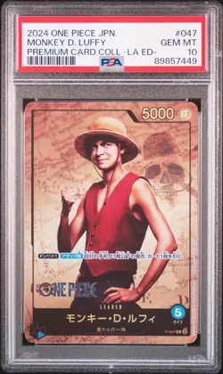 PSA 10 GEM MINT JAPANESE ONE PIECE 2024 MONKEY D. LUFFY P-047 PREMIUM CARD COLL - Image 1