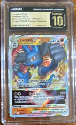 CGC Pristine 10 Lucario VSTAR Black Star Promo SWSH214 Full Art Holo Pokemon TCG - Image 1