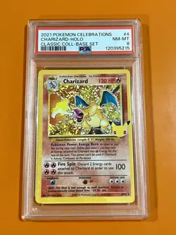 2021 Pokemon Celebrations Charizard #4/102 Classic Collection Holographic PSA 8 - Image 1