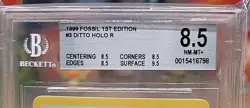 BGS 8.5 NM-MINT+ DITTO #3 1ST EDITION HOLO RARE 1999 FOSSIL SET POKEMON TCG - Image 3