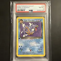 2000 Pokemon Team Rocket 1st Edition Dark Gyarados 25/82 PSA 8 NM-MT - Image 1
