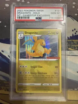 2022 POKEMON SWORD & SHIELD SILVER TEMPEST DRAGONITE GAMESTOP 131 HOLO PSA 10 - Image 1