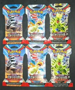 Pokemon Obsidian Flames Sleeved Booster Pack Lot Of 6 - Image 1