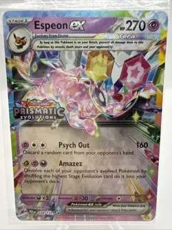 Pokemon Prismatic Evolutions Espeon ex 034/131 Surprise Box Stamped Sealed - Image 2