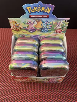PRISMATIC EVOLUTIONS SEALED MINI TINS - OPEN DISPLAY COMPLETE SET OF 8 - Image 1