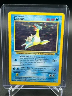 Pokemon TCG Lapras Fossil Holo Unlimited Rare Card 10/62 MP/HP - Image 1
