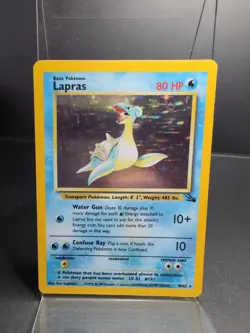 Lapras 10/62 Fossil Unlimited - Holo Rare - WOTC Pokemon Card MP - Image 1