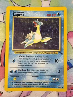 Pokemon TCG · Lapras 10/62 · Holo Rare · Fossil · Vintage WOTC (1990) MP - Image 1