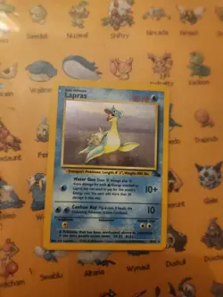 Pokemon TCG Lapras Fossil Holo Rare Card 10/62 MP Condition - Image 1