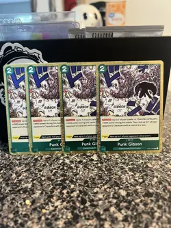 X4 Punk Gibson OP01-058 - R - Romance Dawn - One Piece TCG NM/M Playset - Image 1