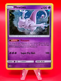 Pokemon Card Sun & Moon Promo Mewtwo SM77 Promo Holo NM - Image 1