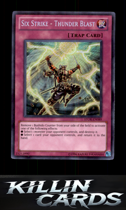 Six Strike - Thunder Blast STOR-EN089 Secret Rare Storm of Ragnarok YuGiOh Card - Image 1