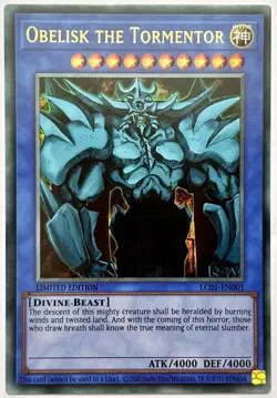 LC01-EN001 Obelisk the Tormentor - Ultra Rare Ltd. Edition Near Mint YuGiOh Card - Image 1