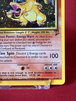 Charizard 4/130 Holo Base Set 2 Pokemon Card LP Condition (T111) - Image 5