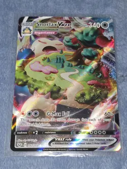 Pokemon Card Snorlax VMAX Sword & Shield 142/202 Full Art NM Near Mint - Image 1