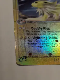 Pokemon TCG Jolteon 6/100 Sandstorm Reverse Holo Card Vintage WOTC Damaged - Image 2