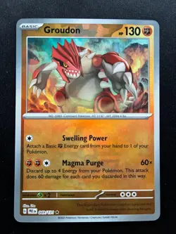 Pokemon TCG Groudon Master Ball Pattern Holo Card 049/131 Prismatic Evolutions - Image 1