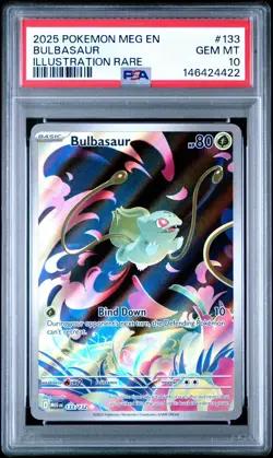2025 POKEMON MEG EN-MEGA EVOLUTION ILLUSTRATION RARE #133 BULBASAUR PSA 10 - Image 1