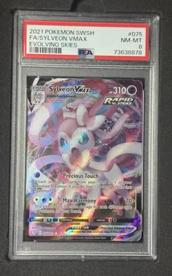 Pokemon TCG -Sylveon VMax Ex- Evolving Skies 025/203 - Full Art - PSA NM-MT 8 - Image 1
