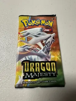 Pokemon TCG 2018 Sun & Moon Dragon Majesty Booster Pack Sealed Reshiram Art - Image 1