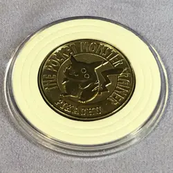 Pokemon 1997 Bandai Metal Battle Silver Coin - Nintendo - No.025 Pikachu - #1209 - Image 2