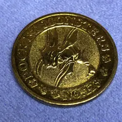 Pokemon 1997 Banpresto Metal Gold Coin - Nintendo - No.123 Scyther - #0397 - Image 4