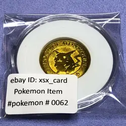 Pokemon 1997 Banpresto Metal Gold Coin - Nintendo - No.025 Pikachu - #0062 - Image 1