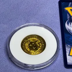 Pokemon 1997 Banpresto Metal Gold Coin - Nintendo - No.025 Pikachu - #0062 - Image 2
