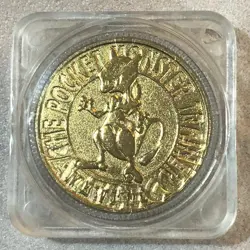 Pokemon Bandai Metal Battle Gold Coin Medal - Nintendo - Mewtwo Unused #3140 - Image 2