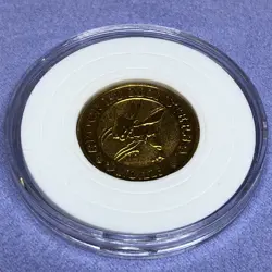 Pokemon 1997 Banpresto Metal Gold Coin - Nintendo - No.123 Scyther - #0407 - Image 1