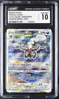 CGC 10 Darkrai Vstar GG50/GG70 Pokemon Crown Zenith Galarian Gallery - Image 1