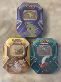 Lot Of 3 Pokemon Triple Whammy Collector Tins - Complete Tin Set - New Sealed - Image 1