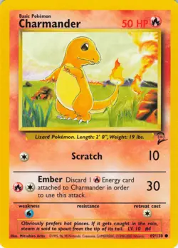 Charmander - 69/130 Base Set 2 - Pokemon TCG - 2000 - Image 1