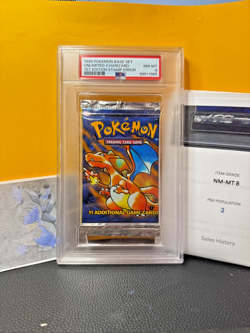 POP 3 - Pokemon Base Set 1st Edition Stamp Error Charizard Booster Pack WOTC TCG - Image 1