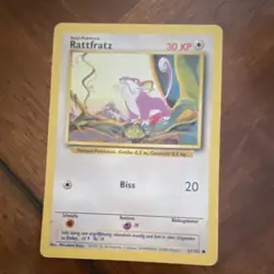 Pokemon Rattfratz Base Set 61/102 Common Regular 30 HP 20 Attack 1999 German - Image 1