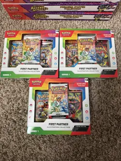Pokemon TCG First Partner Illustration Collection Series 1 Factory Sealed Lot 3x - Image 1