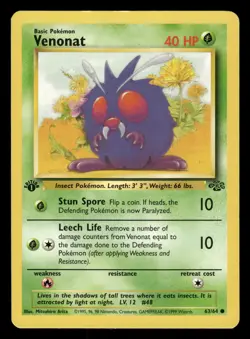 Venonat 63/64 1st edition Pokemon Jungle - Image 1