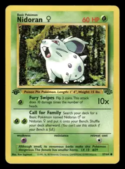 Nidoran F 57/64 1st edition Pokemon Jungle - Image 1