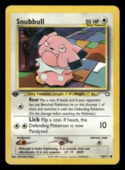 Snubbull 074/111 1st edition Pokemon Neo Genesis - Image 1