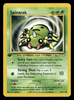 Spinarak 075/111 1st edition Pokemon Neo Genesis - Image 1