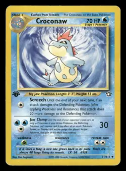 Croconaw (31) 031/111 1st edition Pokemon Neo Genesis - Image 1