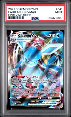 PSA 9 GLACEON 041/203 FULL ART EVOLVING SKIES POKEMON 😍 - Image 1