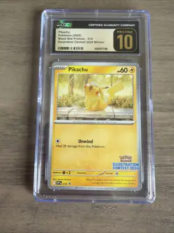 Pokemon CGC Pristine 10 Pikachu Illustration Contest 2024 Promo #214 - Image 1