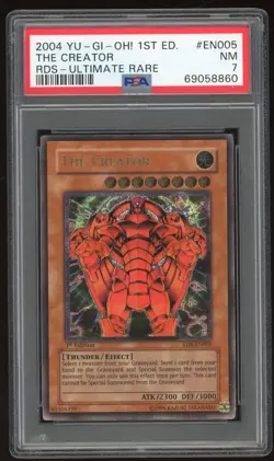 THE CREATOR YUGIOH 2004 RISE OF DESTINY RDS-EN005 1st Edition ULTIMATE PSA 7 - Image 1