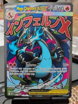 TCG Pokemon Mega Charizard X ex 023 Me: Mega Evolution Promo Holo NM - Image 2