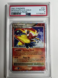 Pokemon Infernape Lv.X Diamond & Pearl Holo Ultra Rare #121 PSA 6 - Image 1