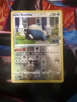 Pokemon Snorlax 055/078 Pokemon GO Reverse Holo Basic Rare Holo 150 HP - Image 1