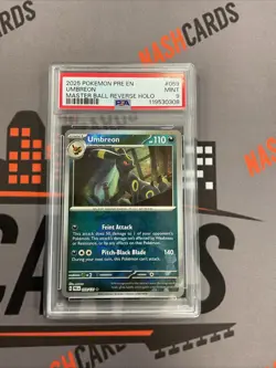 2025 Pokemon English PSA 9 Masterball Umbreon Reverse Holo Card - Image 1