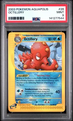 Pokemon PSA 9 Octillery 26/147 Aquapolis Rare 2003 Mint - Image 1