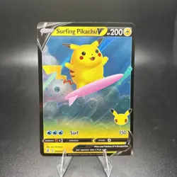 Surfing Pikachu V 008/025 Holo Rare Pokemon 2021 Celebrations NM -c - Image 1